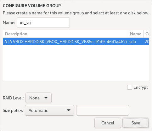 install-configure-volume-group